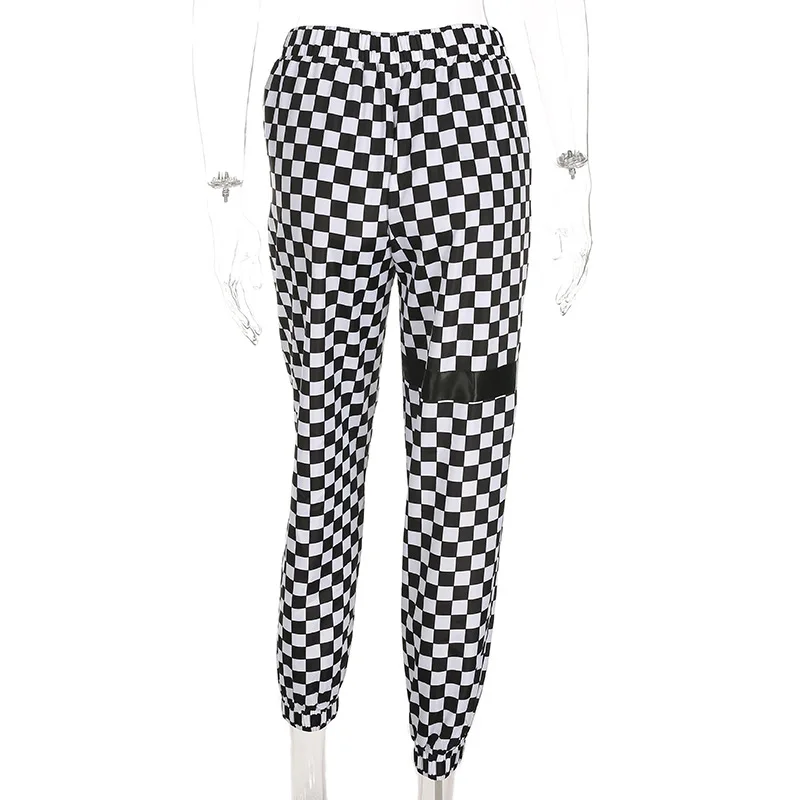 

ZOGAA Plaid Pants Womens High Waist Checkered Straight Loose Sweat Pants Casual Fashion Trousers Pantalon Femme Sweatpants