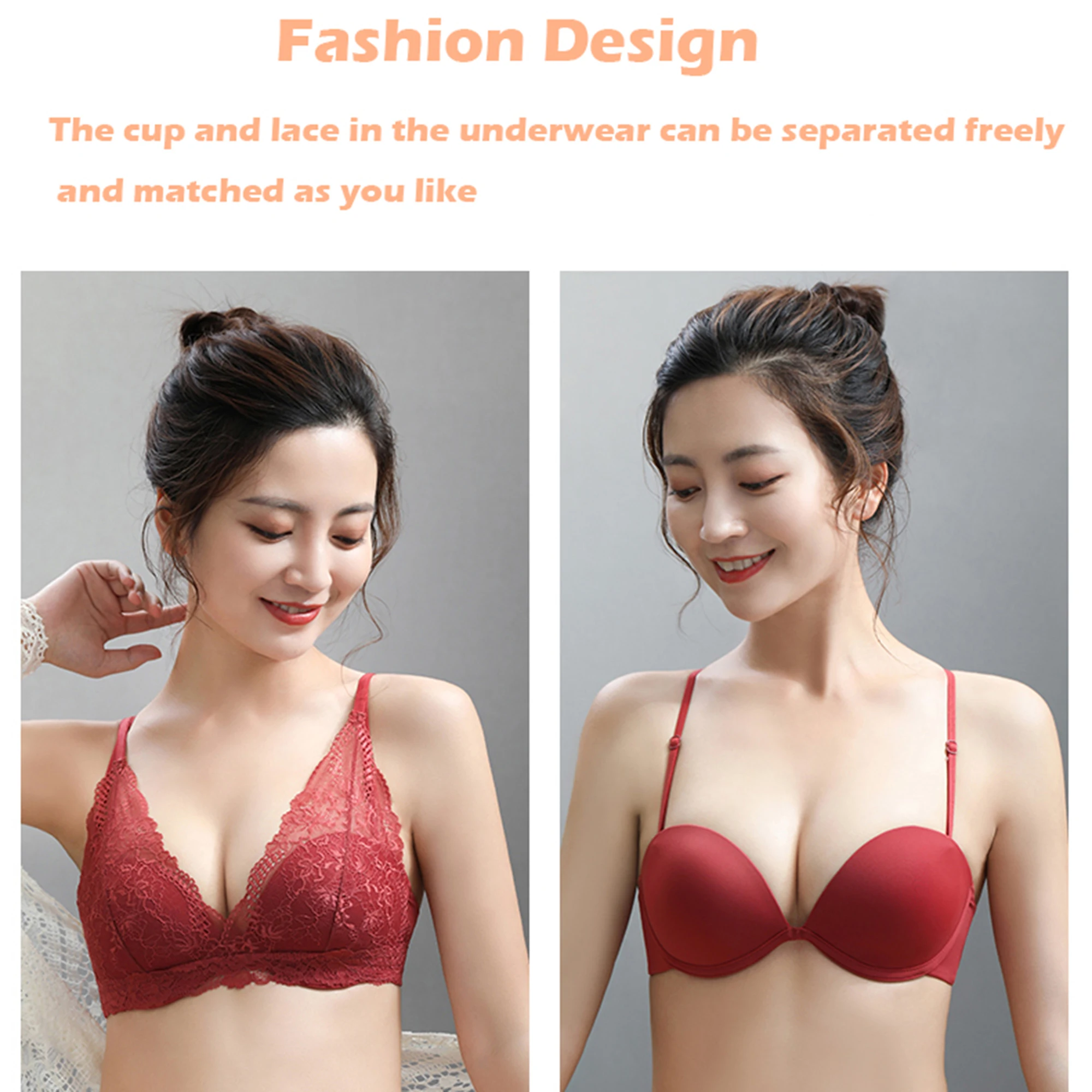 Women Lace Bra+Panties Sets Push Up Gather Bras Underwear Sexy Bralette Ultrathin Briefs Female Intimates