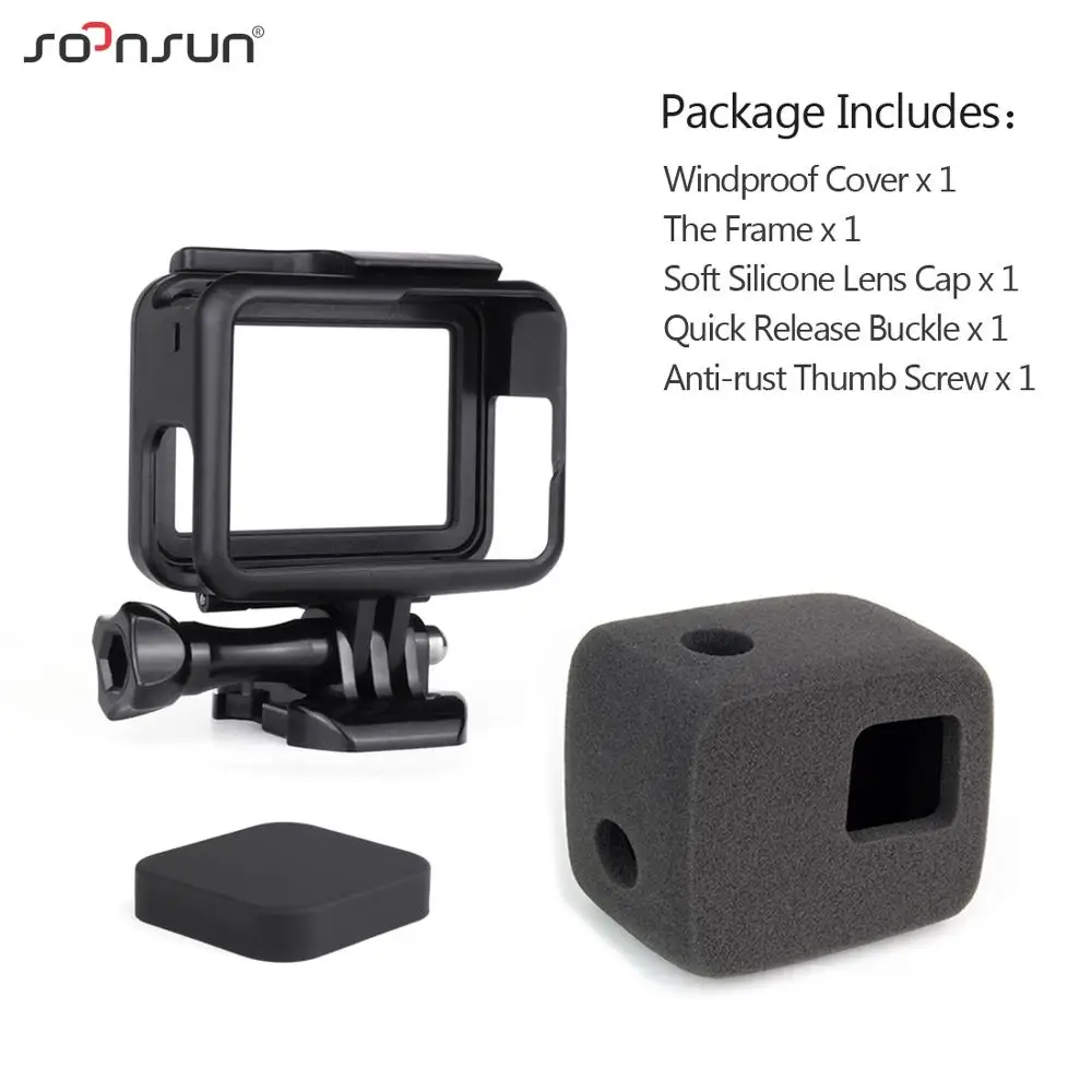 Набор аксессуаров SOONSUN для GoPro Hero 7/6/5 Go Pro поролоновый чехол с защитой от ветра и