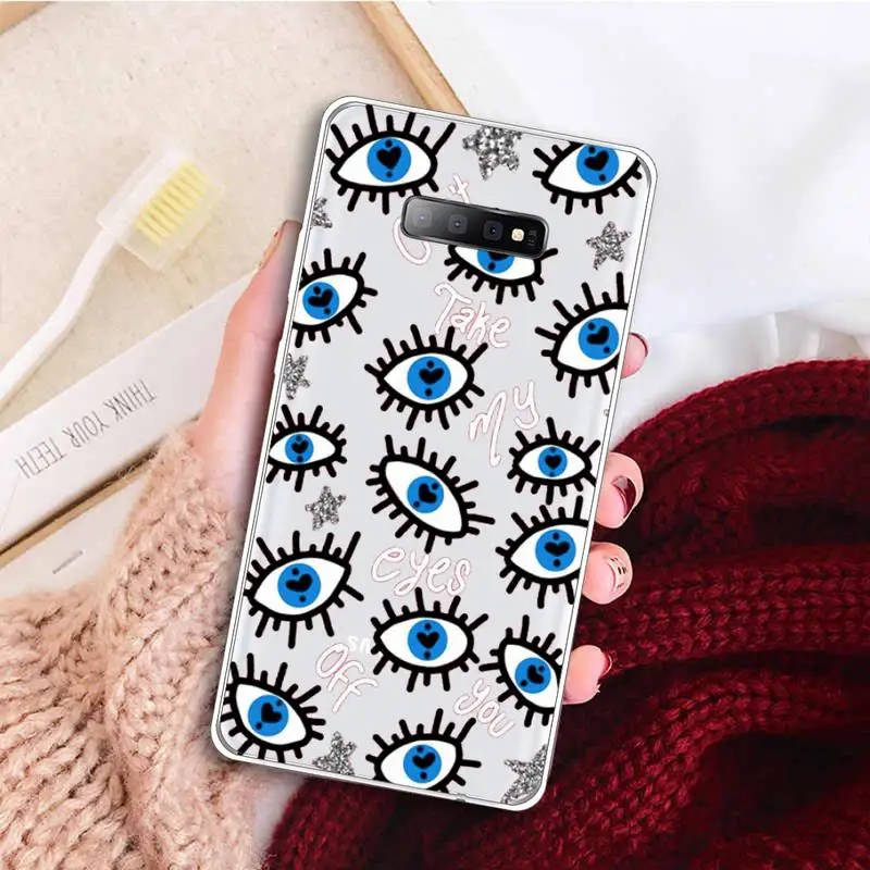 

Flying butterfly pink blue Phone Case Transparent For Samsung Galaxy A 71 21s S note 8 9 10 plus 20 ultra