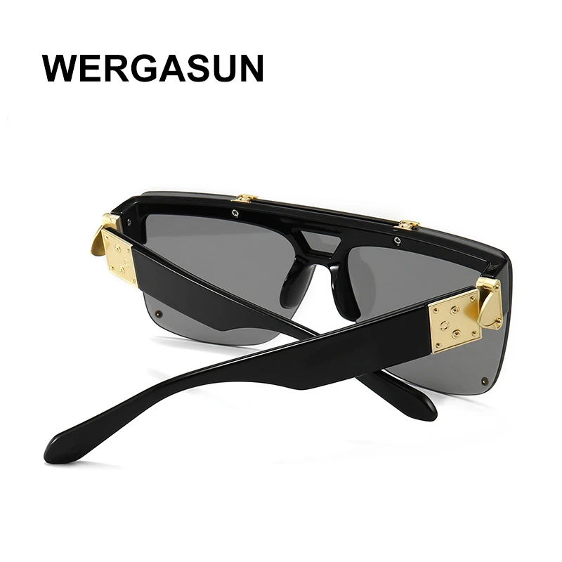 WERGASUN Квадратные Солнцезащитные очки в стиле стимпанк для мужчин и женщин модные