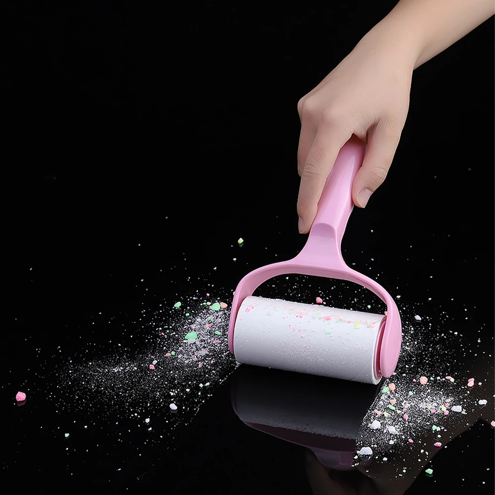 3 рулонов + 1 ручка липкий ролик бумаги разрываемая липкая щетка для волос Одежда