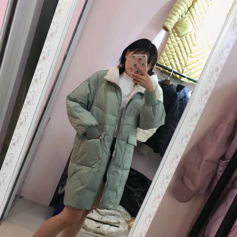 Fitaylor/зимние женские длинные парки из 90% белого утиного пуха, ультра-светильник, воротник-стойка, свободный крой, теплое плотное зимнее пальто, ветрозащитная верхняя одежда