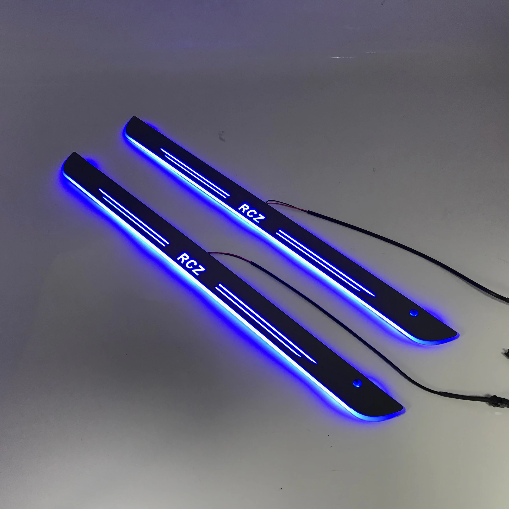 

Acrylic mobile LED welcome scooter wear plate door sill frame path light for Peugeot RCZ magnetic induction light car accessorie