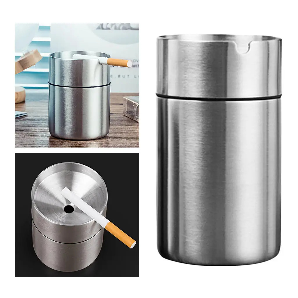 

Car Ashtray Stainless Steel Portable Ash Container Car Mounting