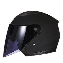 Matte black-2 Мотоциклетный шлем с открытым лицом Capacete мотоциклетный шлем cicleta Cascos Para мото гоночный мотоциклетный винтажный шлем C28 - Цвет: Matte black-2