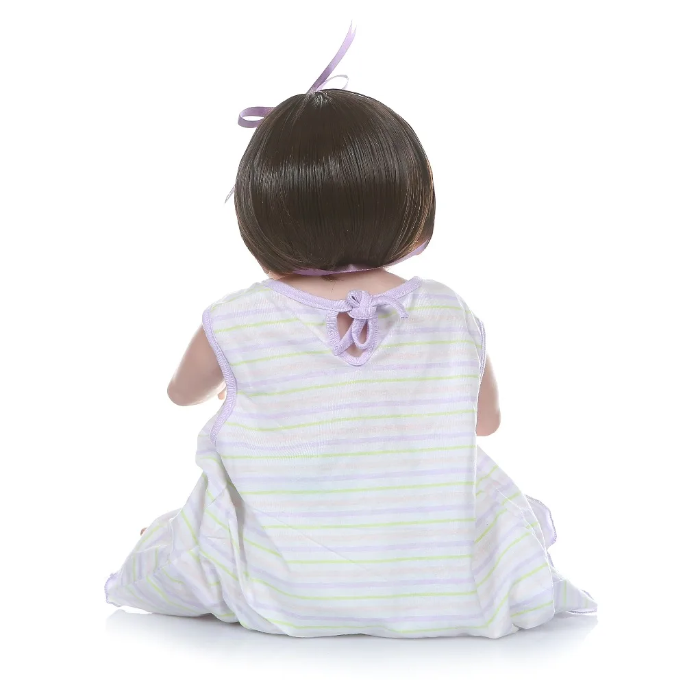 

NPK 56CM bebe doll reborn baby doll cute girl victoria full body silicone Bath toy soft real touch Birthday Gift