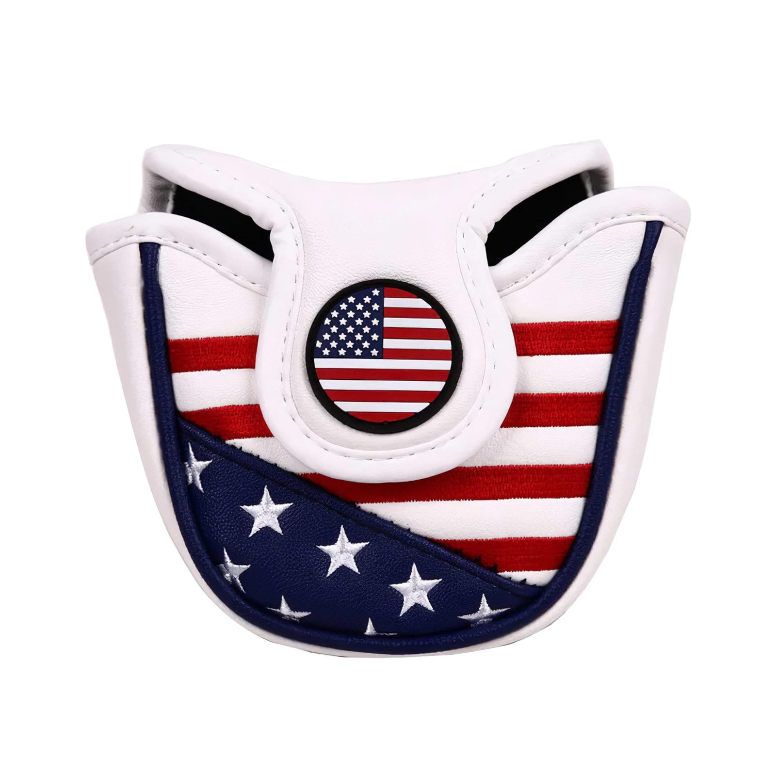 

Golf Putter Cover Mallet Headcover PU Waterproof Magnetic Pattern Golf Club Covers Blade USA Flag Eagle US Square Shape Putter