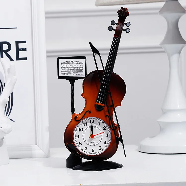 

Students Desktop Ornaments Clock Large Violin Yesterday Plastic Alarm Clock CHILDREN'S Alarm Clock
