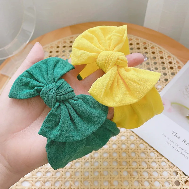 Conjunto de 7 unids/set de diadema para ni&ntilde;a, turbante de lazo de nailon para ni&ntilde;a, banda para el pelo para ni&ntilde;os, diademas para reci&eacute;n nacidos, accesorios el&aacute;sticos b&aacute;sicos para la cabeza-1
