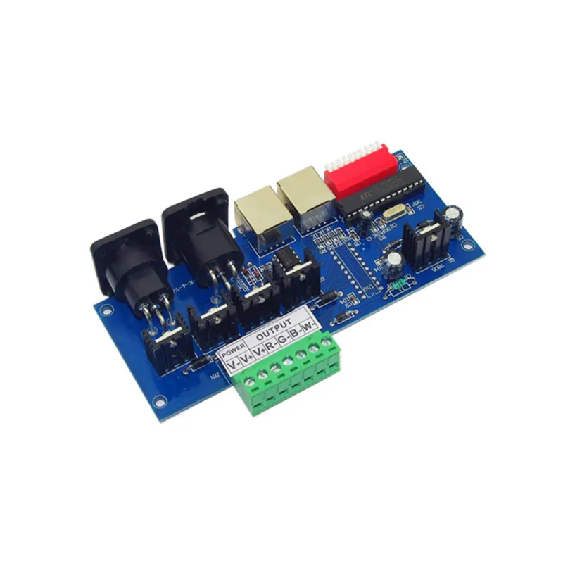 Лучшая цена 1 шт. Φ 4 channelsx4A с декодером RJ45 DMX512 светодиодный контроллер