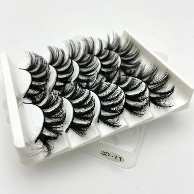 3D11 Buzzme 6D04 25 мм ресницы 6D искусственные норковые ресницы драматические 7 пар в упаковке полоски накладные ресницы шелковые ресницы - Цвет: 3D11