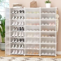 zapatero plastic dustproof shoe cabinet multilayer shoe rack storage shoes boots organizer with door home furniture space saving