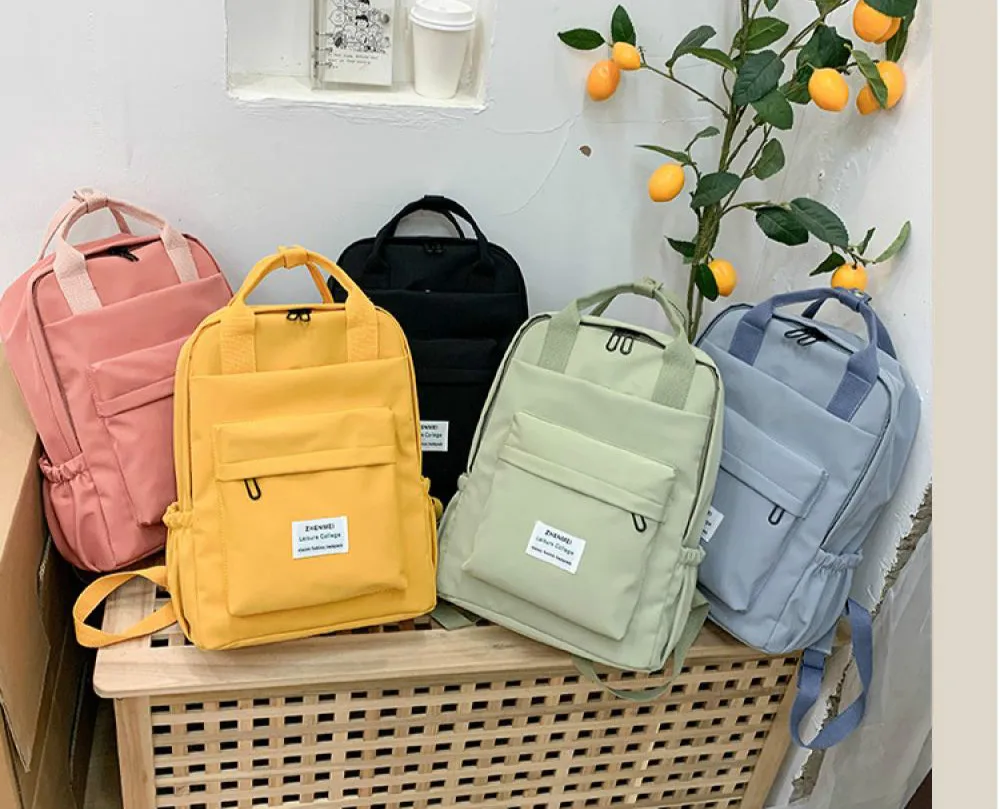 

Fashion Backpack Women Nylon Waterproof Preppy Style School Bags For Teenage Girls Casual Shoulder Bags Female Travel Backpack