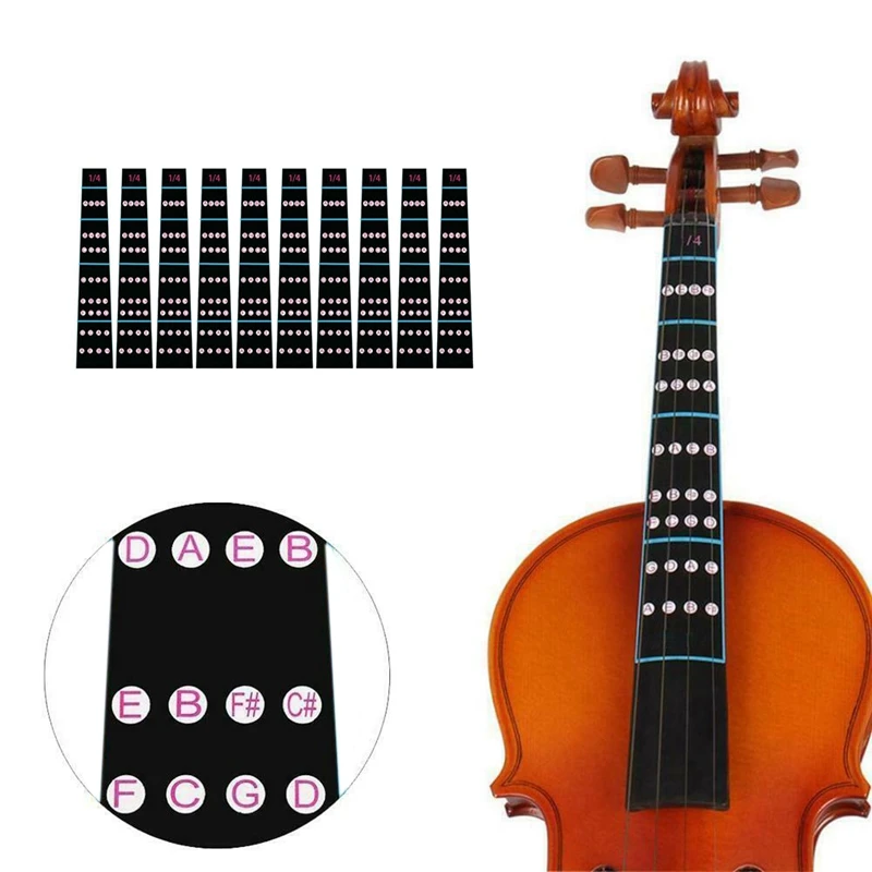 10 Pack Violin Notes Stickers Fingerboard Labels for 1/4 Practice Beginners | Спорт и развлечения