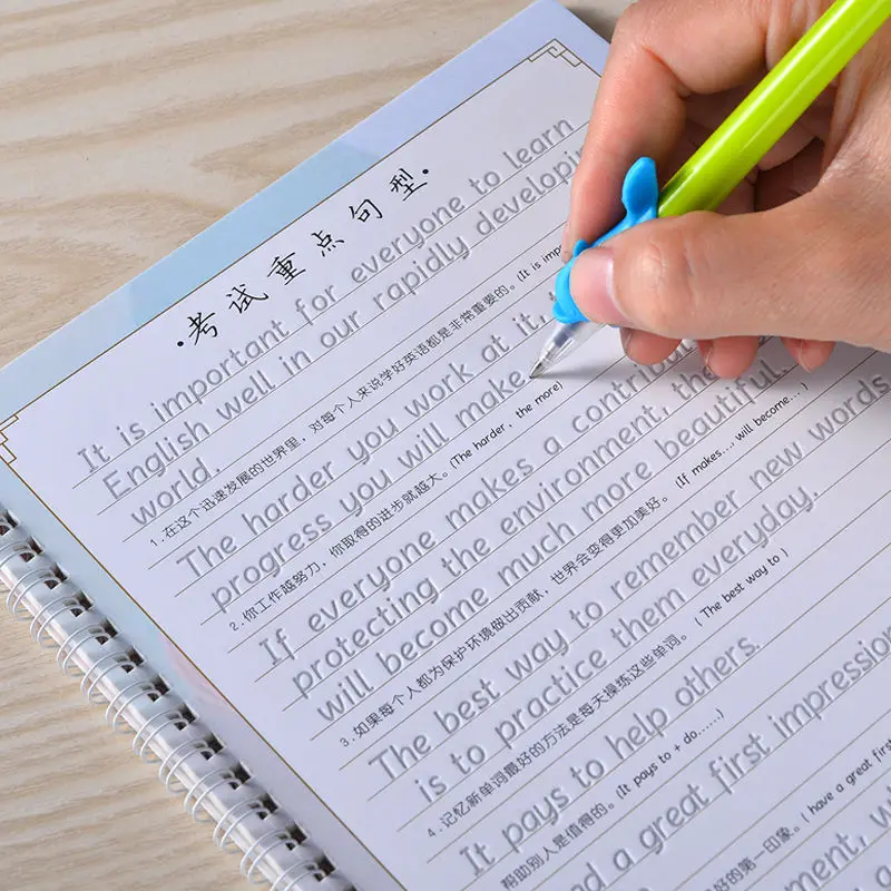 

Hengshui Middle School English Copybook Student Hengshui body groove quick practice copybook Recyclable copybook