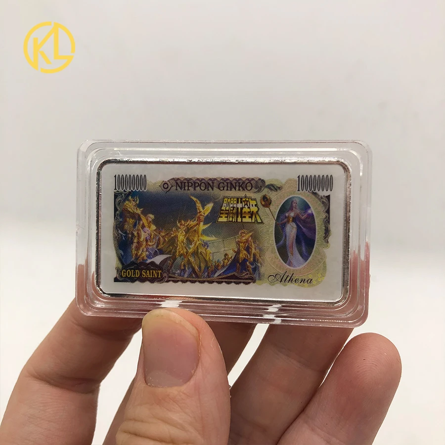 50X12 Дизайнов счастливая японская аниме Saint Seiya Yen банкнота Серебряная панель для