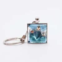 world of warships keyring pendant keychain hot game wot key chain wow fashion car bags key ring party gift for men souvenirs