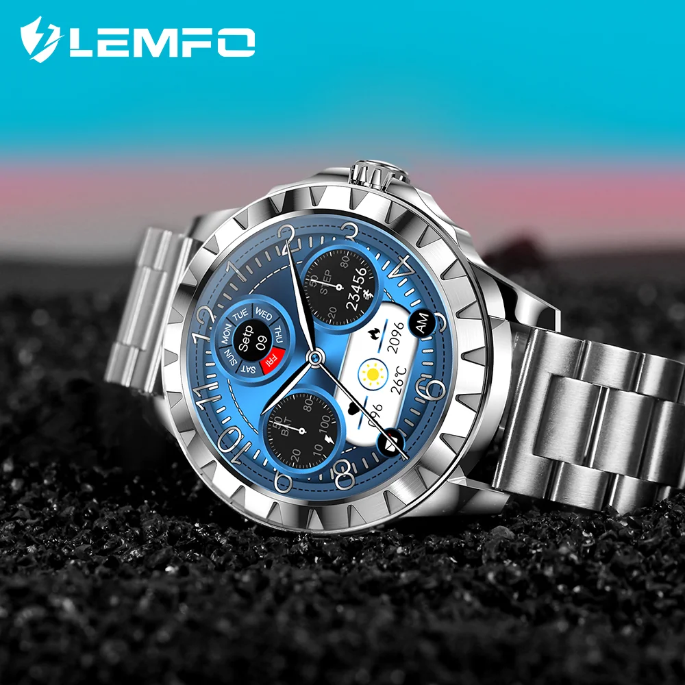 LEMFO LEMZ Smart Watch Man Bluetooth Call Music 454-454 AMOLED Screen Smartwatch ECG Custom Face Мужские часы для мужчин |