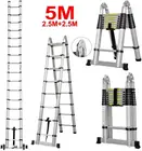 Регулируемая телескопическая промышленная алюминиевая лестница, складная телескопическая лестница из алюминиевого сплава, аксессуар для дома, 5 метров