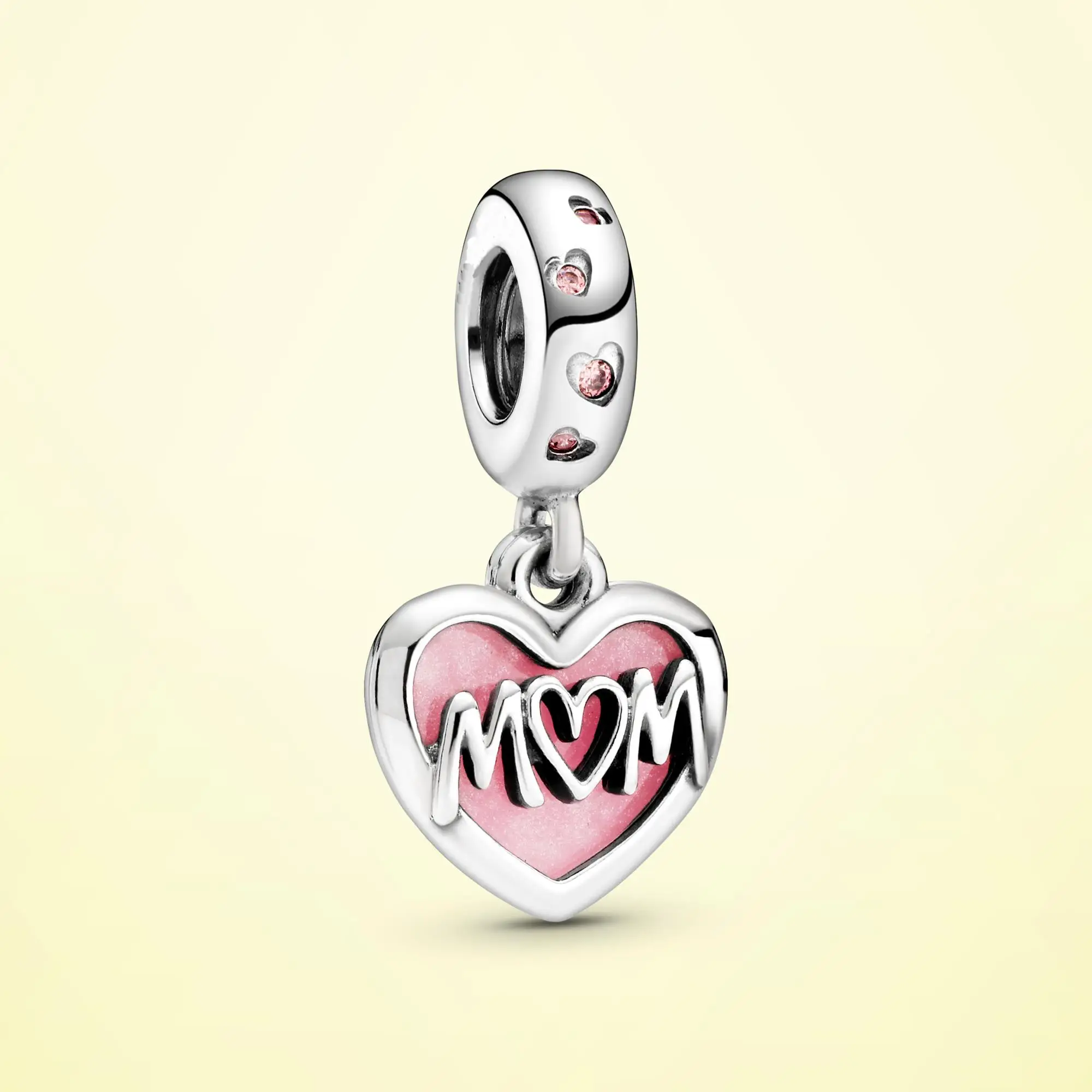 

925 Sterling Silver Beads Mum Mom Script Heart Dangle Charm fit Original Pandora Bracelet Jewelry Gift For Mother Mum PTC030