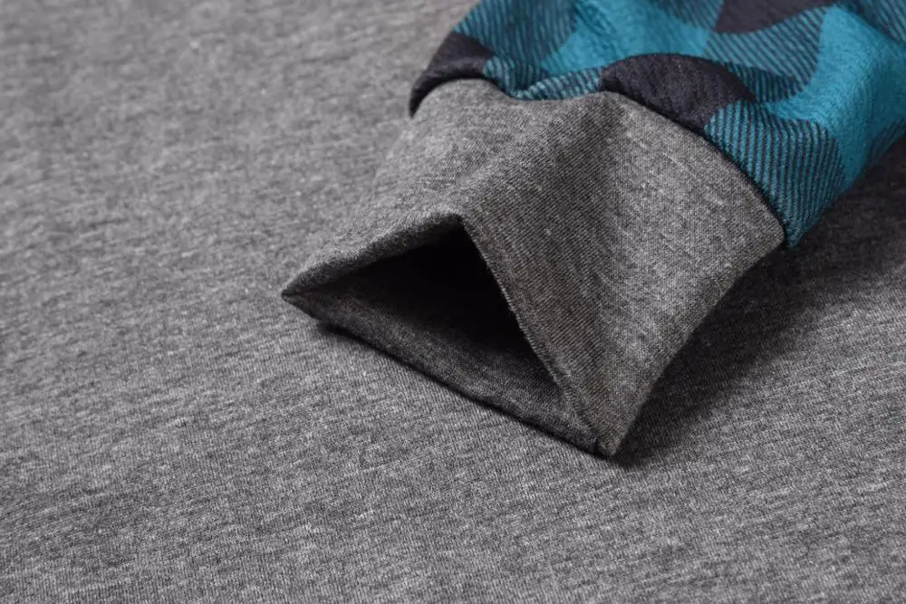 

Plaid Printed Head Stitching Color Matching Bottoming T-Shirt Top For Autumn 2019 Women Casual Cotton O-Neck Long Sleeve New Top