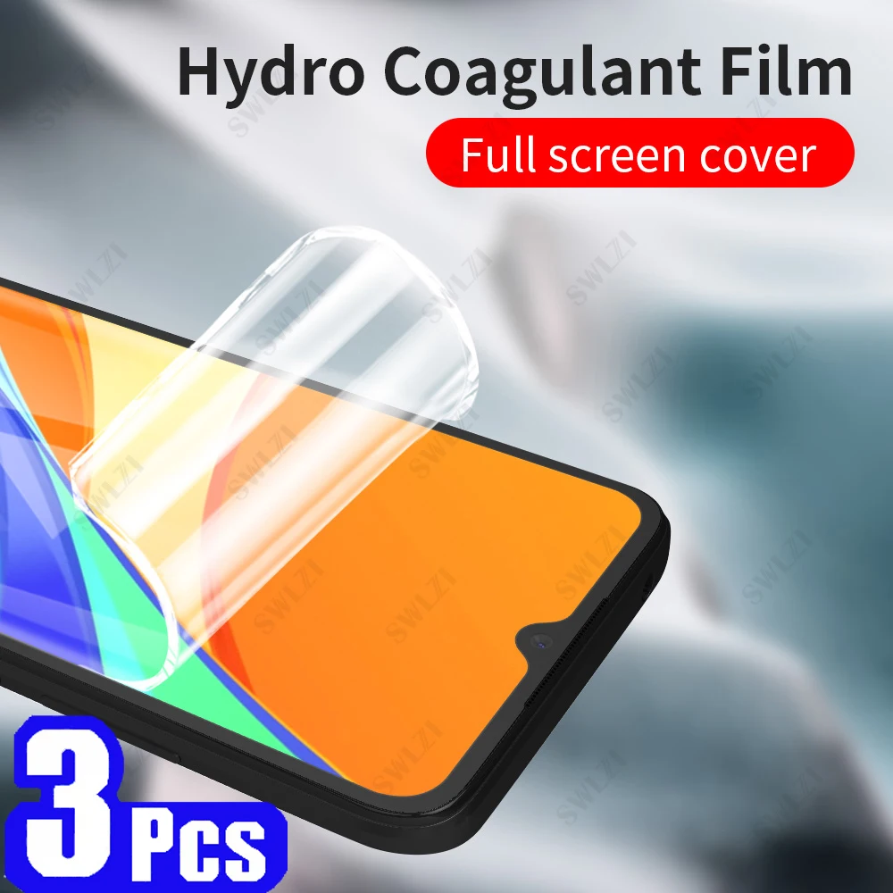 

3Pcs full cover for xiaomi redmi 10X note 9 pro max 9A 9C 9i 9T 9S 8 8T 8A 7 7S hydrogel film 7A phone screen protecto Not Glass