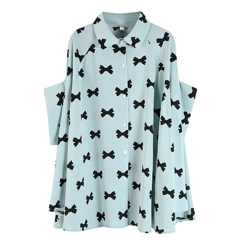 

XITAO Print Pattern Blouse Fashion New Women Single Breast Off Shoulder 2021 Summer Goddess Fan Casual Style Loose Shirt WMD1483