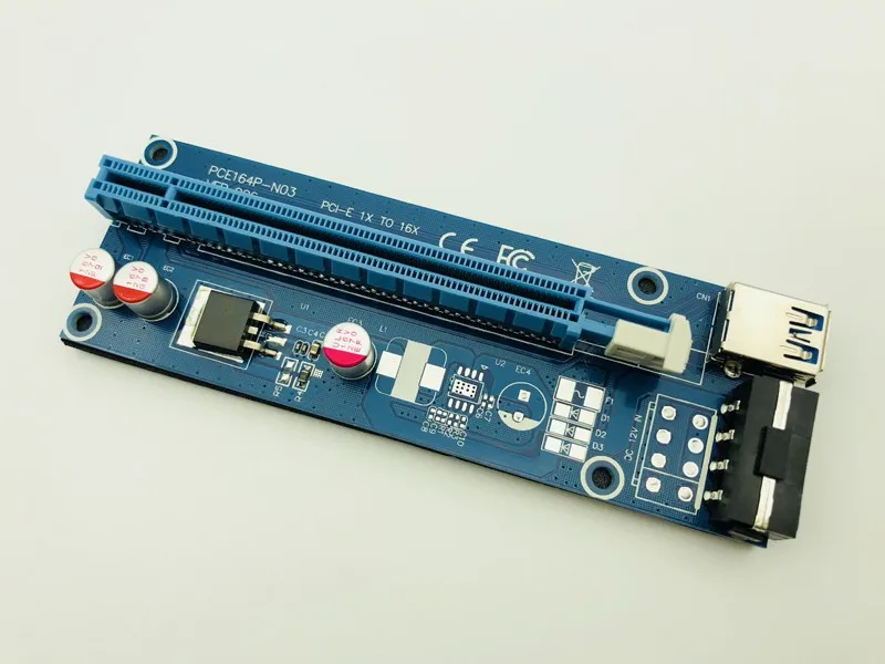 

Райзер PCI-E Райзер 6 шт., PCI Express Райзер-карта PCIE 1x до 16x USB3.0 SATA до 4Pin IDE Molex Power для майнера BTC
