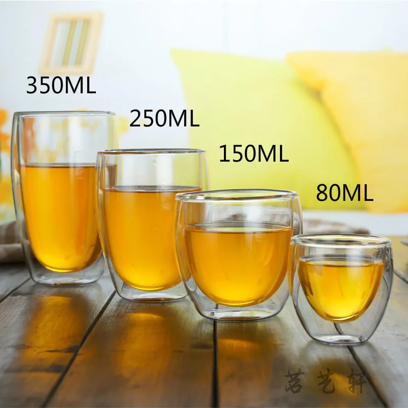 

New Double-layer Heat-resistant Glass Coffee Cup, Transparent Tea, Beverage Cup, Heat Preservation, Breakfast Milk Cup