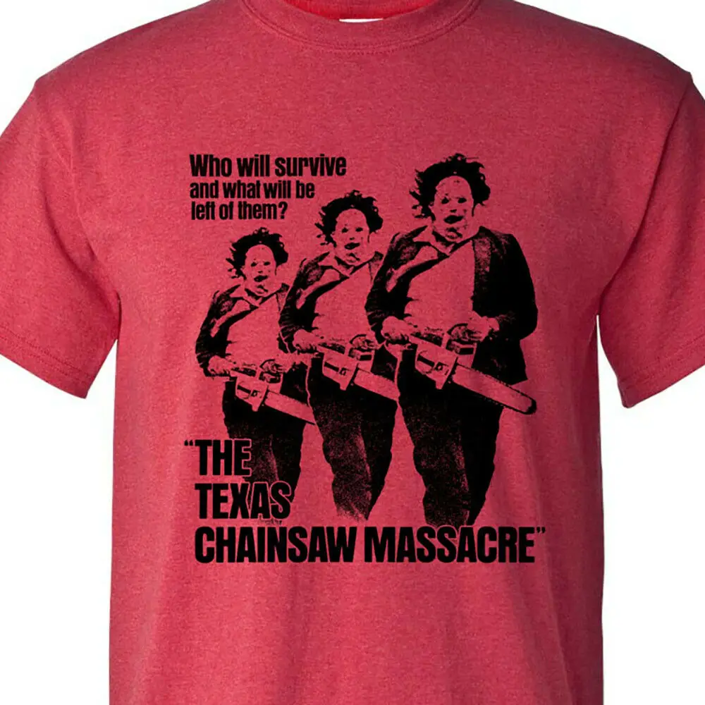 

Texas Chainsaw Massacre t-shirt retro horror movie cotton blend graphic tee T shirt Tops Summer Cool Funny T-Shirt