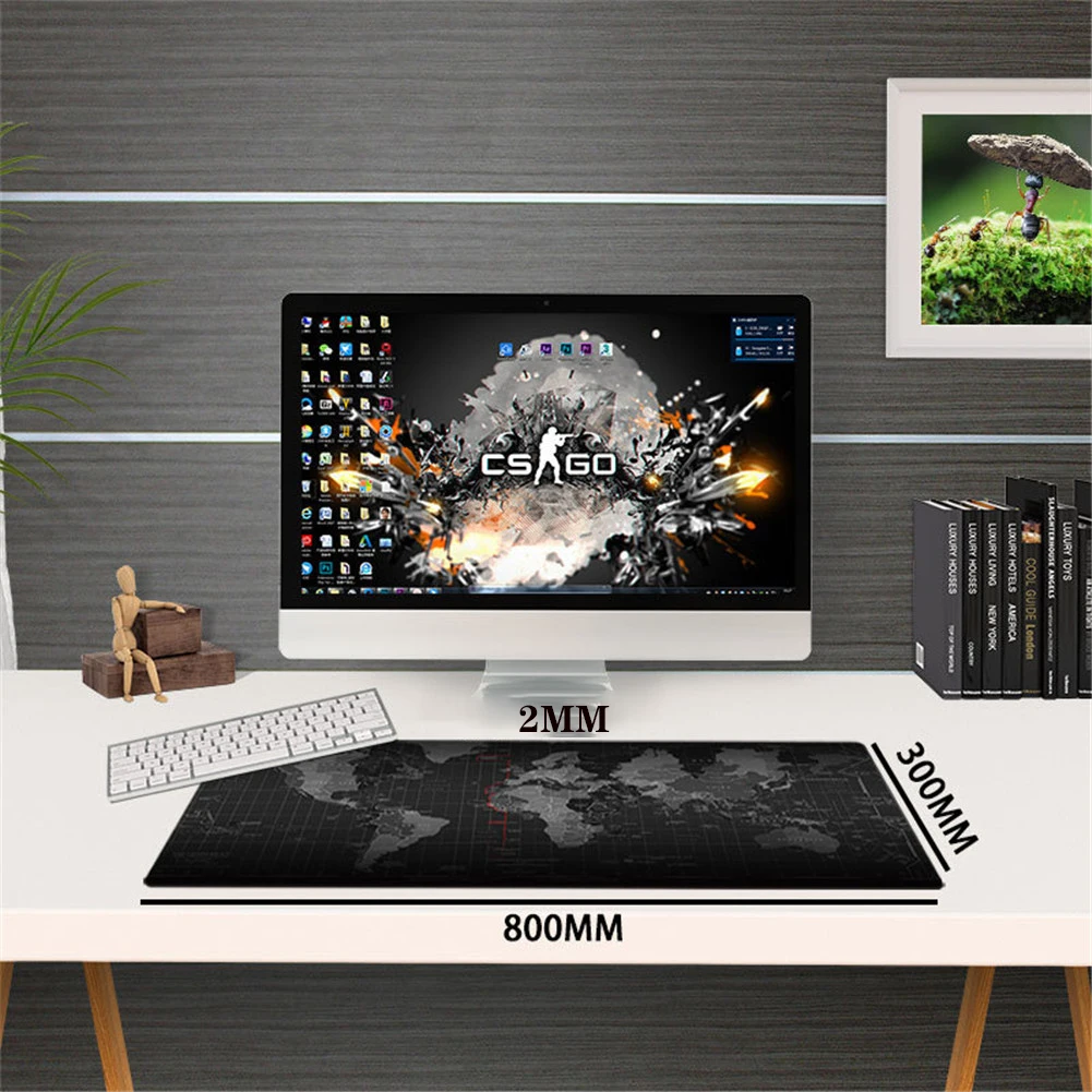 Игровой коврик для мыши с картой мира большой игроков компьютерный