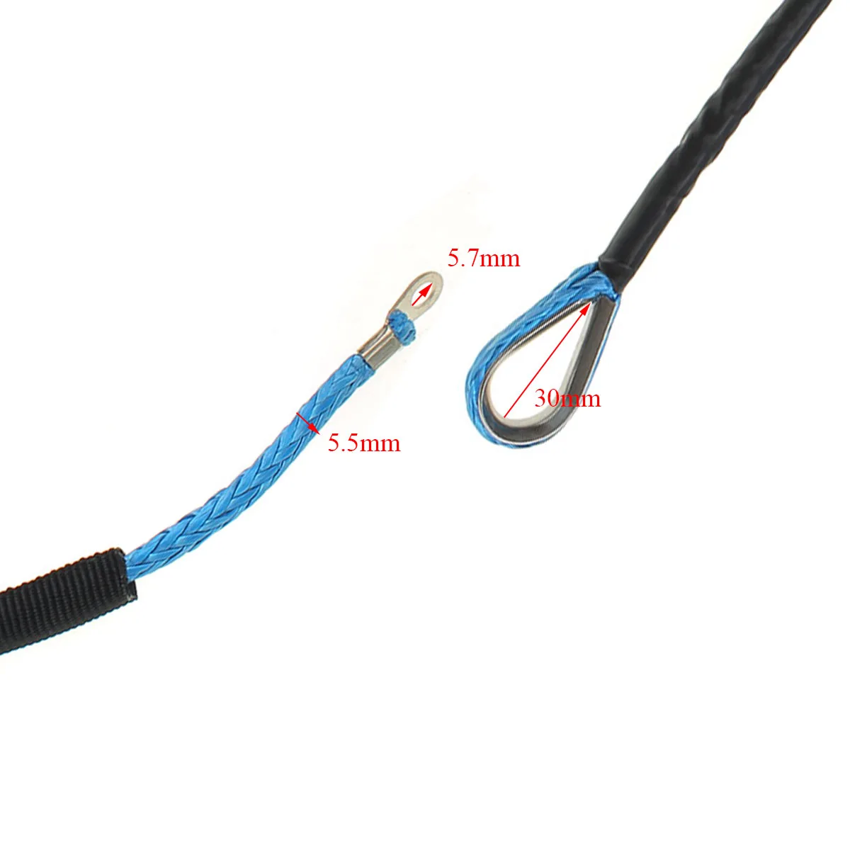 

New 15m 5mm/5.5mm/6mm Towing Winch Cable Rope String Line Synthetic Fiber 5500lbs/7000lbs/7700lbs For Jeep ATV UTV SUV 4X4 4WD