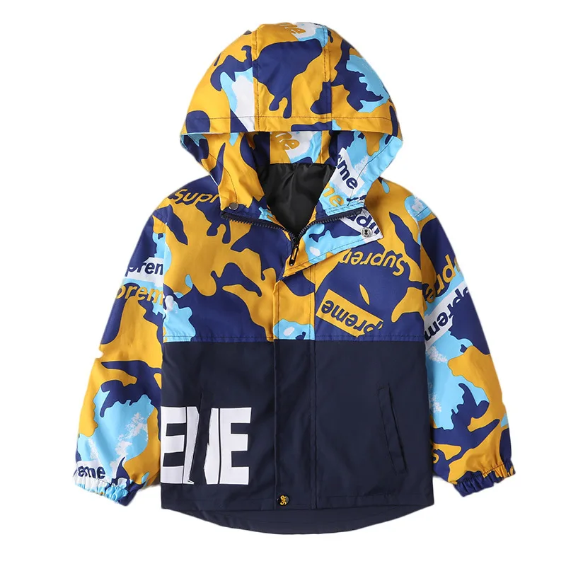 

Printed Spring Autumn Boy Coat Jackets Overcoat Top Kids Teenage Gift Children Clothes Gift Formal School High Quality