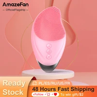 amazefan mango electric facial cleansing brush face cleanser wash face machine silicone sonic facial deep cleaning brushes