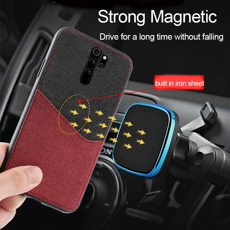 canvas magnetic card phone case for xiaomi redmi note 9s 9 pro 8 8t 10 business cover for mi 9t 9 se 11 ultra 10 poco x3 pro f3 free global shipping