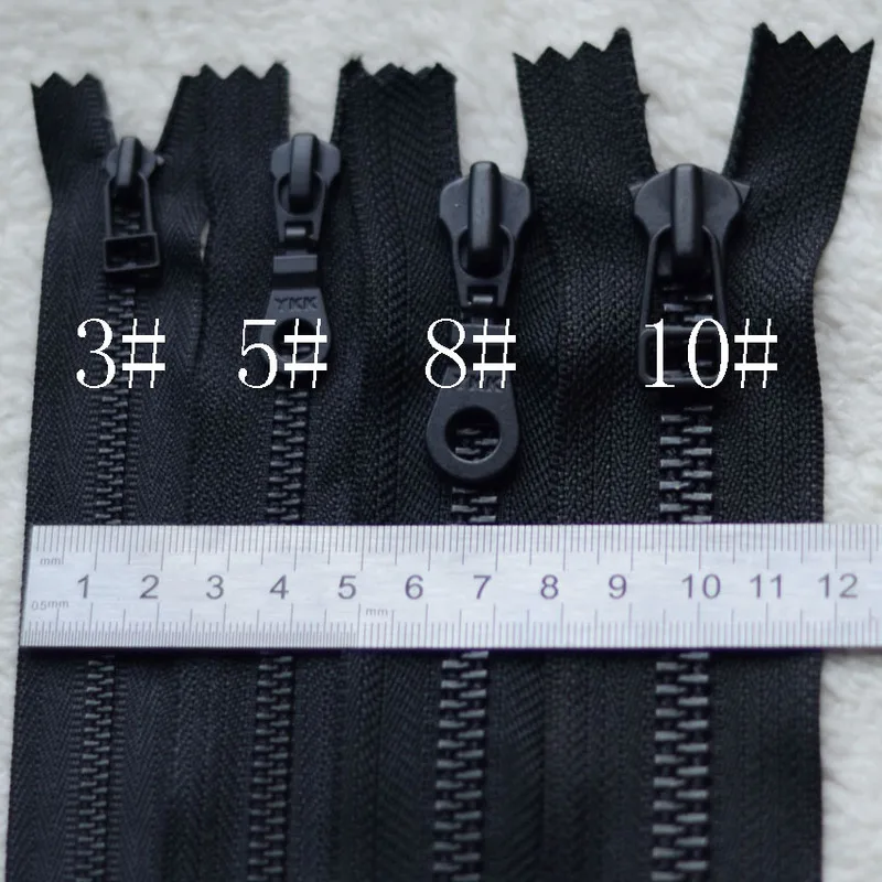 

8# Long Metal Ykk Zipper Black White Copper Double Open 50-120cm Tailor Down Jacket Zippers Sewing Accessories