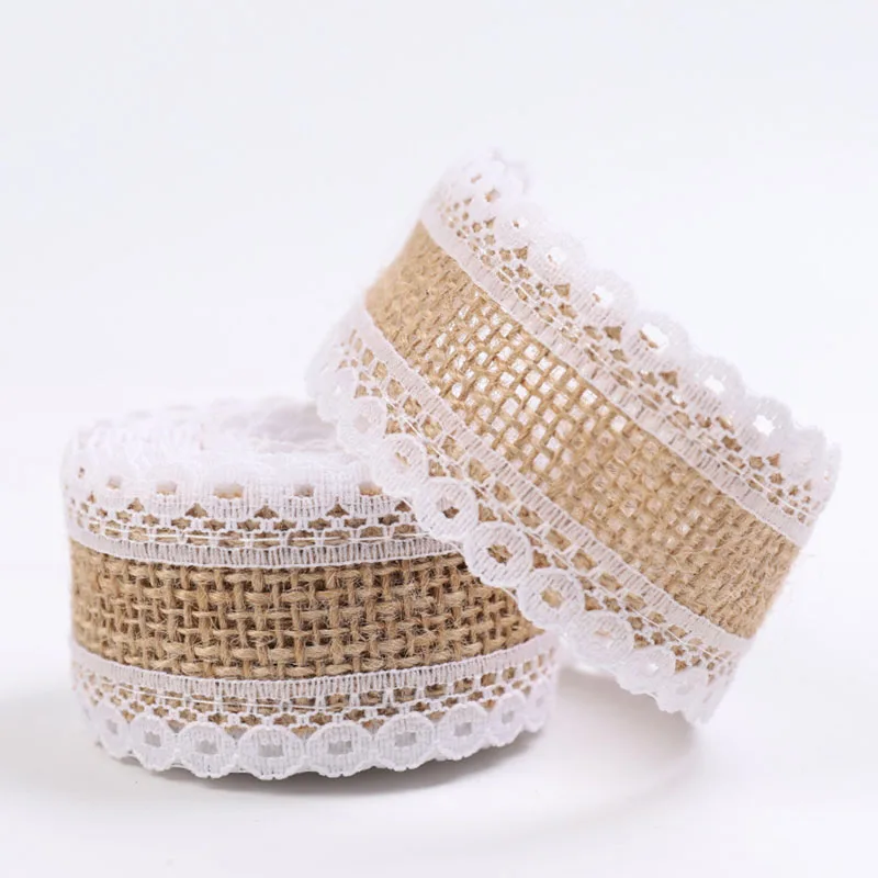 Лента из натурального джута настенная лента 2 метра рулон белого кружева