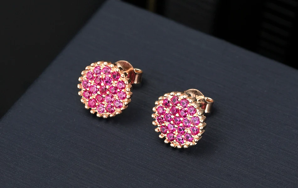 ORSA JEWELS новейший цветок серьги гвоздики AAAA розовое золото циркон Настоящее серебро 925 пробы женские серьги Элегантные ювелирные изделия SE161