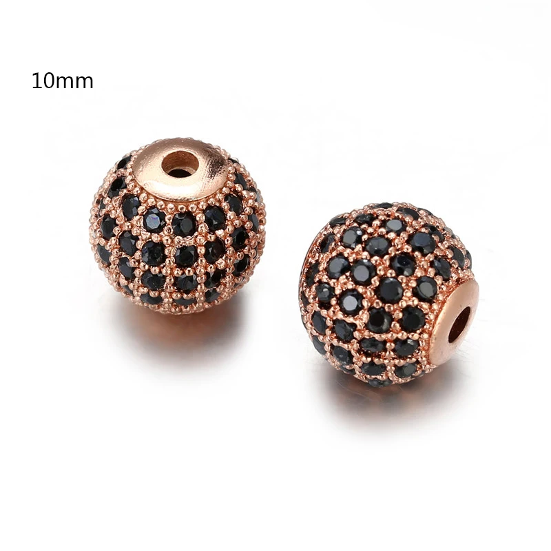 

6/8/10mm Disco CZ Ball Beads Micro Pave Zircon Ball Charm Beads DIY Spacer Beads for Beaded Men's Bracelets Jewelry Making