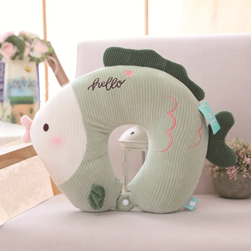 Новинка 2019 u-образная Подушка милая цветная рыбка подушка для шеи плюшевая офиса