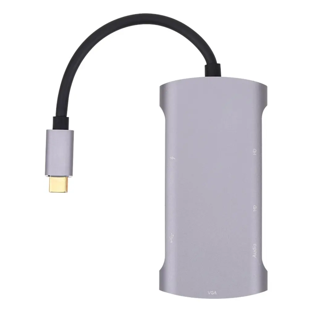 

6 In 1 Docking Station Type C To PD+HDMI-compatible AF2+VGA F+USB2.0 F+Audio For Laptops Mobile Phones Tablets