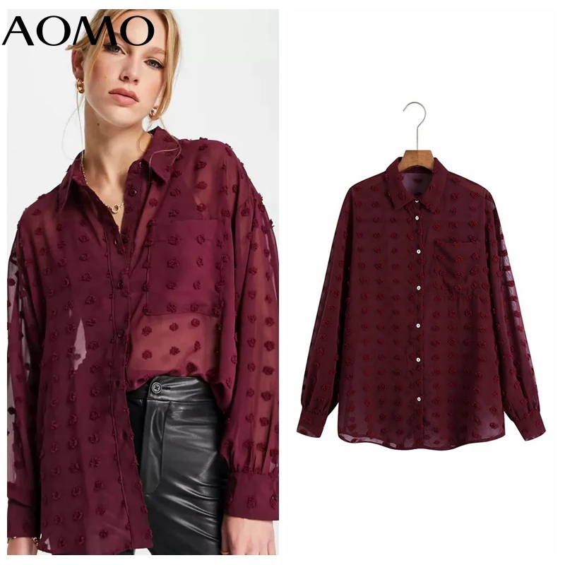 

Женская прозрачная сетчатая блузка с вышивкой и длинным рукавом, 6Z40A