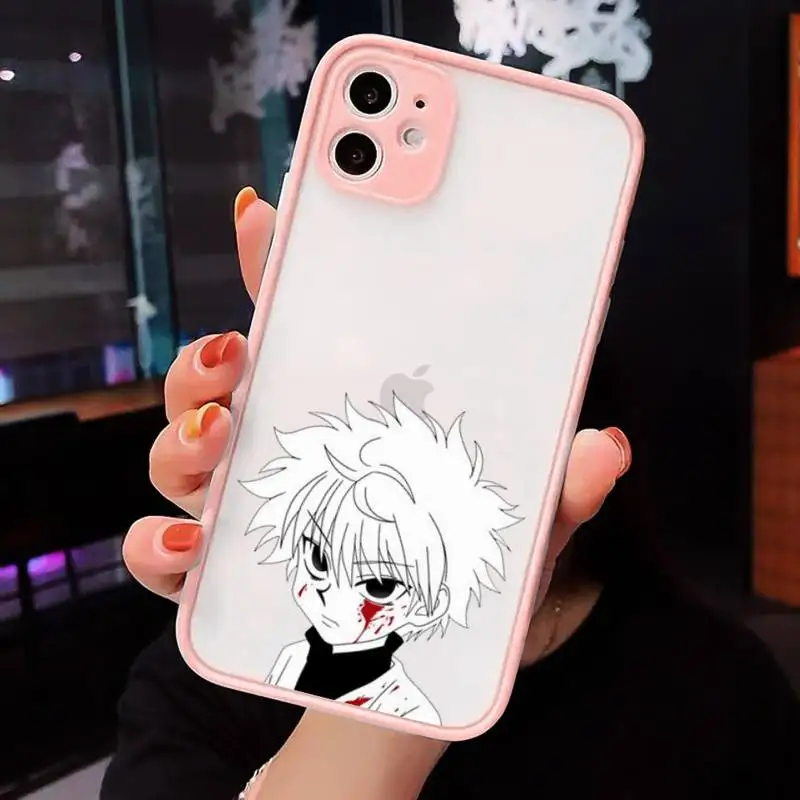 

HUNTER x HUNTER Phone Case For iPhone 12 11 Mini Pro XR XS Max 7 8 Plus X Matte transparent Pink Back Cover