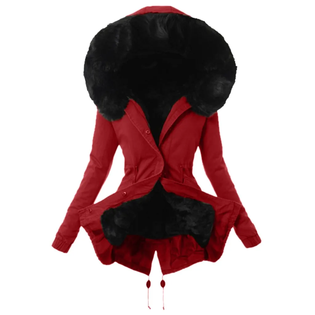 Женское пальто с меховой подкладкой женская зимняя теплая Толстая длинная