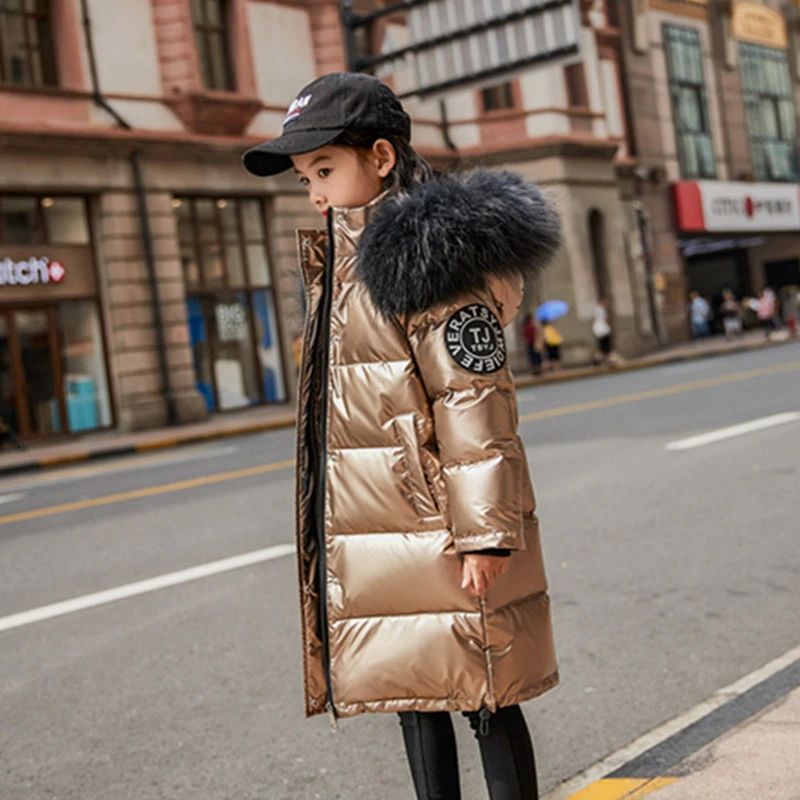 Детский пуховик для мальчиков и девочек водонепроницаемая парка на пуху морозов