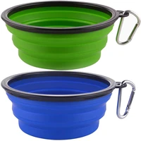 collapsible dog bowls travel water food bowls portable foldable collapse dishes with carabiner clip for traveling pets product