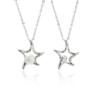 japanese and korean style fashion starfish pendant female s925 silver pearl diy creative accessories