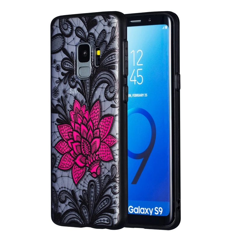 BigRose Милый прозрачный чехол с розовыми цветами для samsung Galaxy S10 S6 s7 edge S10e S9 S8 Plus A6 A8 A3 A5 A7 TPU+ PC задняя крышка - Цвет: BigRose