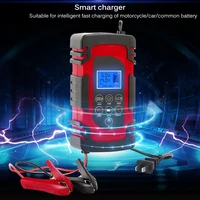 for car motorcycle suv automatic smart battery charger car battery charger 12v8a 24v4a lcd display pulse repair charger pack
